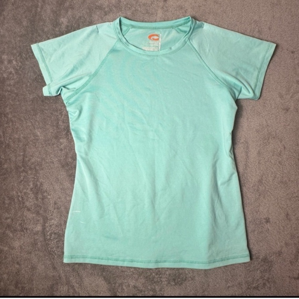 ORageous Women's Aqua Blue Athletic T‎ Shirt Medium Short Sleeve Performance Top